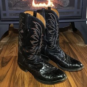 Lucchese Men’s Ostrich Leather Boots 12D